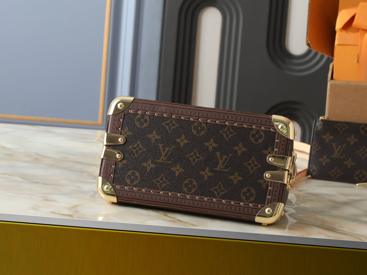 Alma Trunk Monogram Canvas & Gold-Toned Metallic Corners