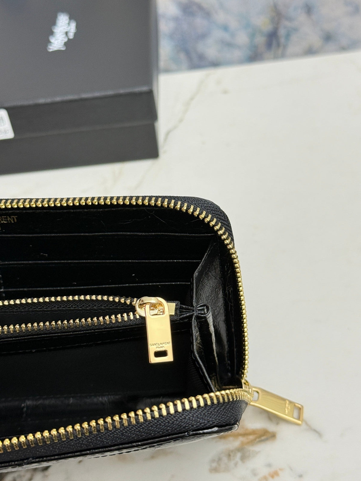 Zip-Around Wallet With Classic Chevron Quilting