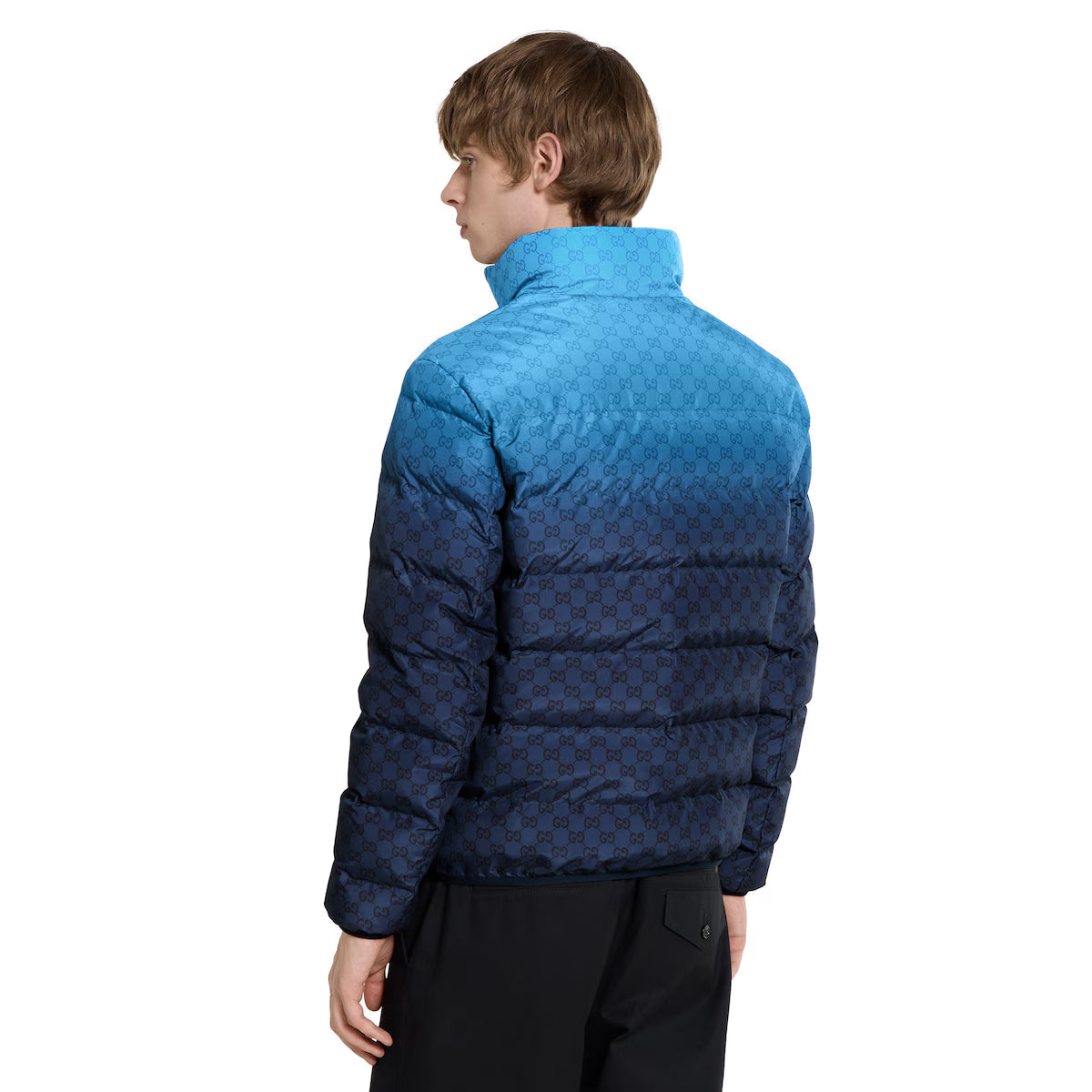 Printed technical poplin zip jacket
