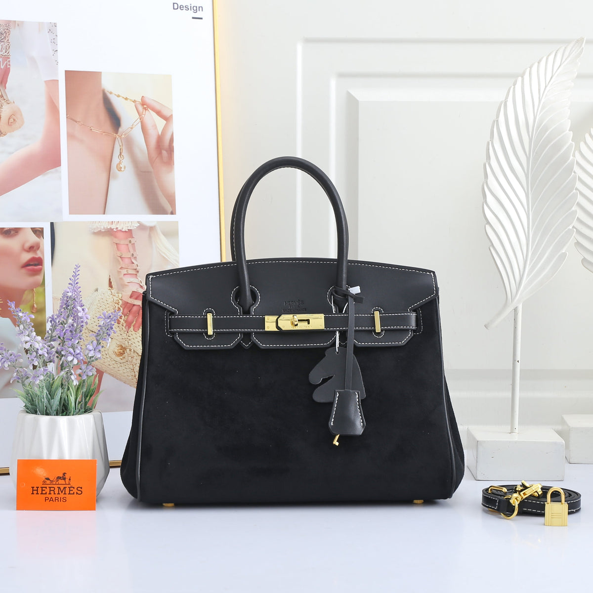 Leather Top Handle Handbag Birkin