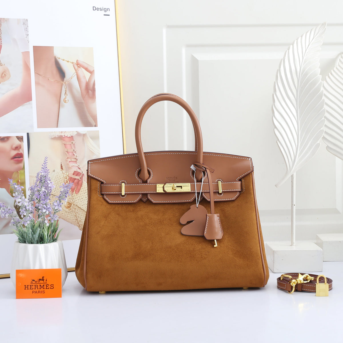 Leather Top Handle Handbag Birkin