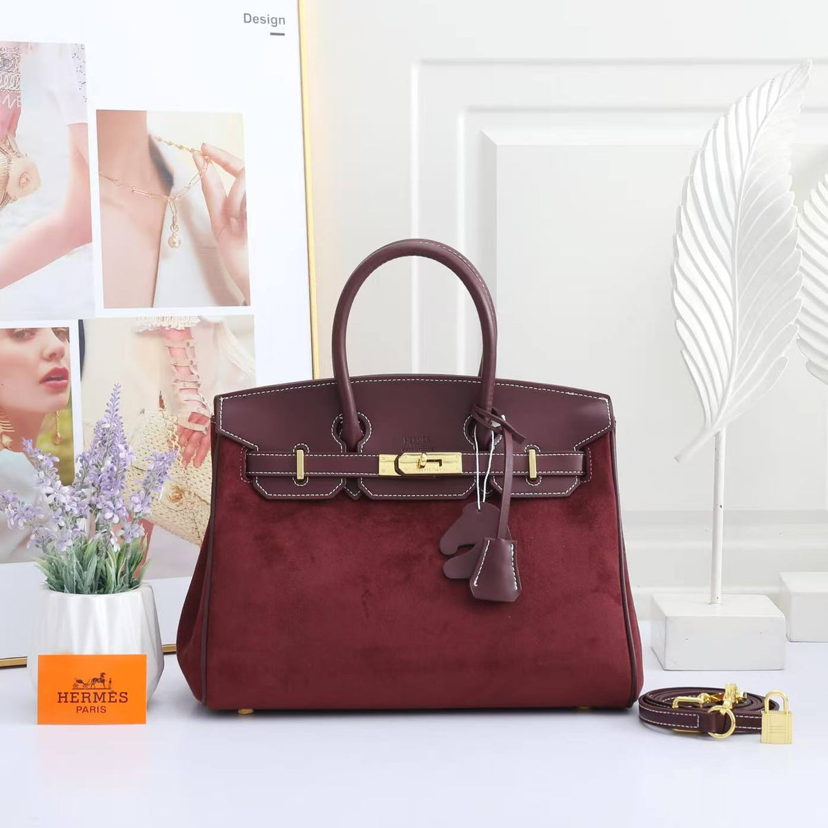 Leather Top Handle Handbag Birkin