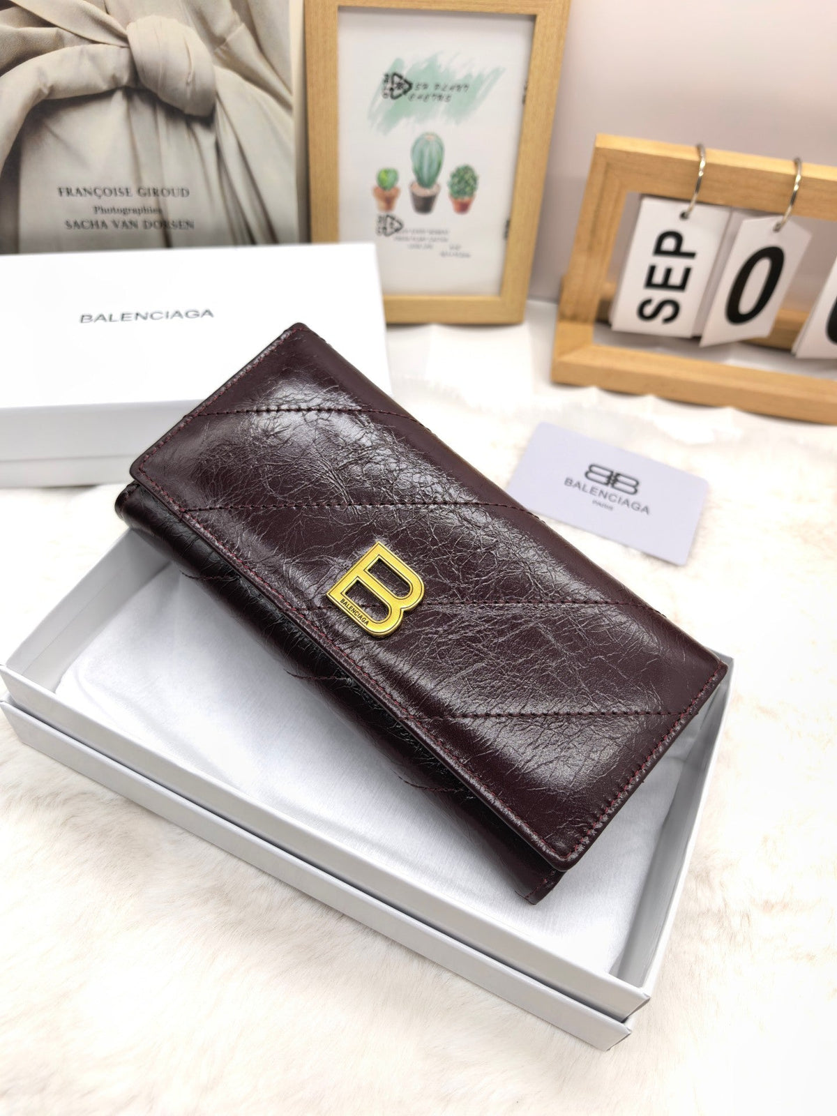 Glossy Long Fold Wallet