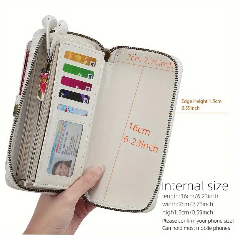 PU Leather Long Wallet Clutch Bag