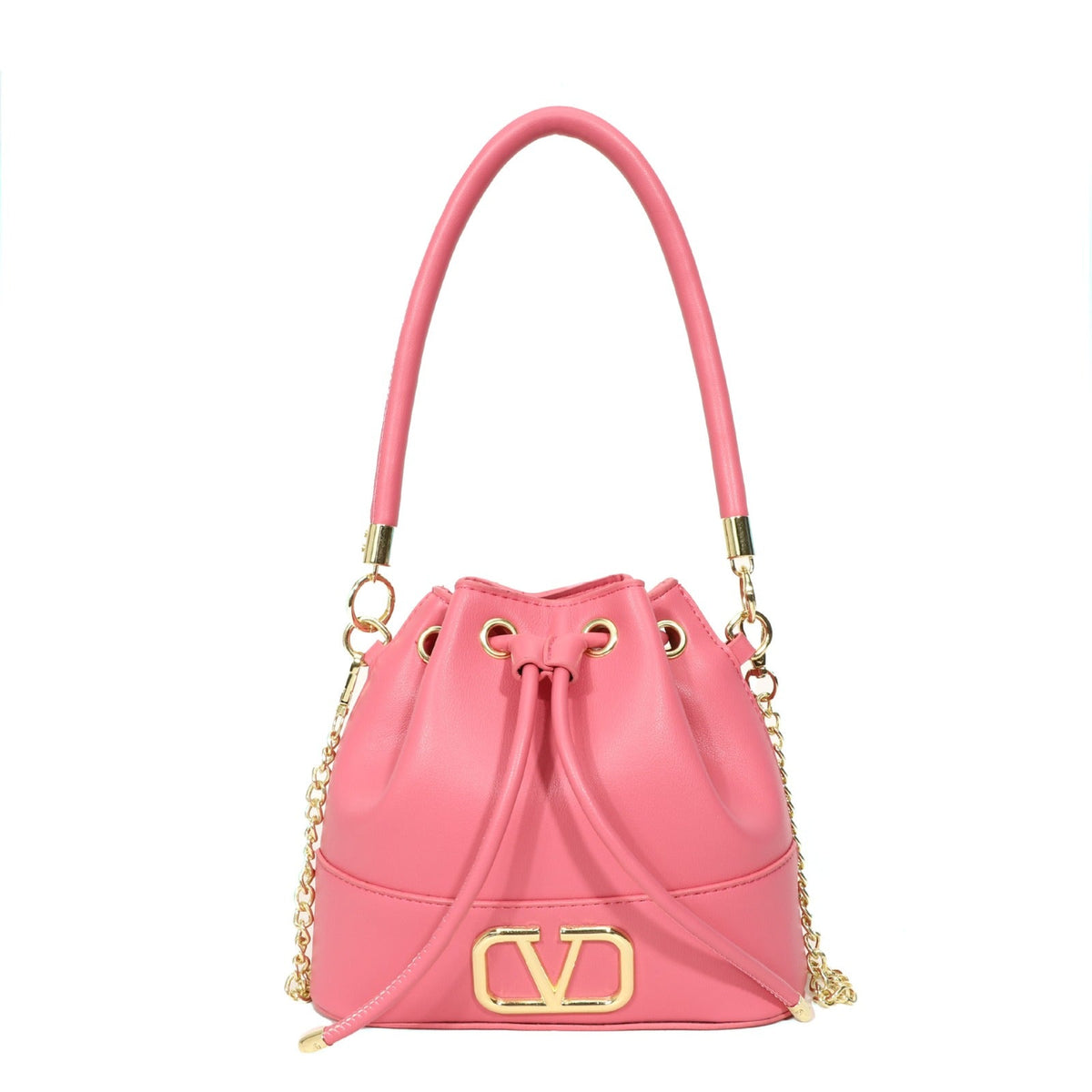 Mini Bucket Bag In Nappa With Vlogo Signature Chain With Box