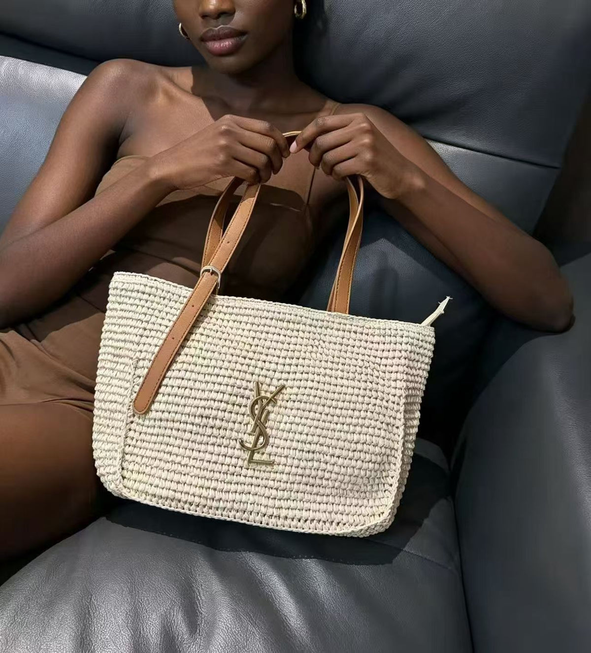 Premium Woven Crochet Tote Bag