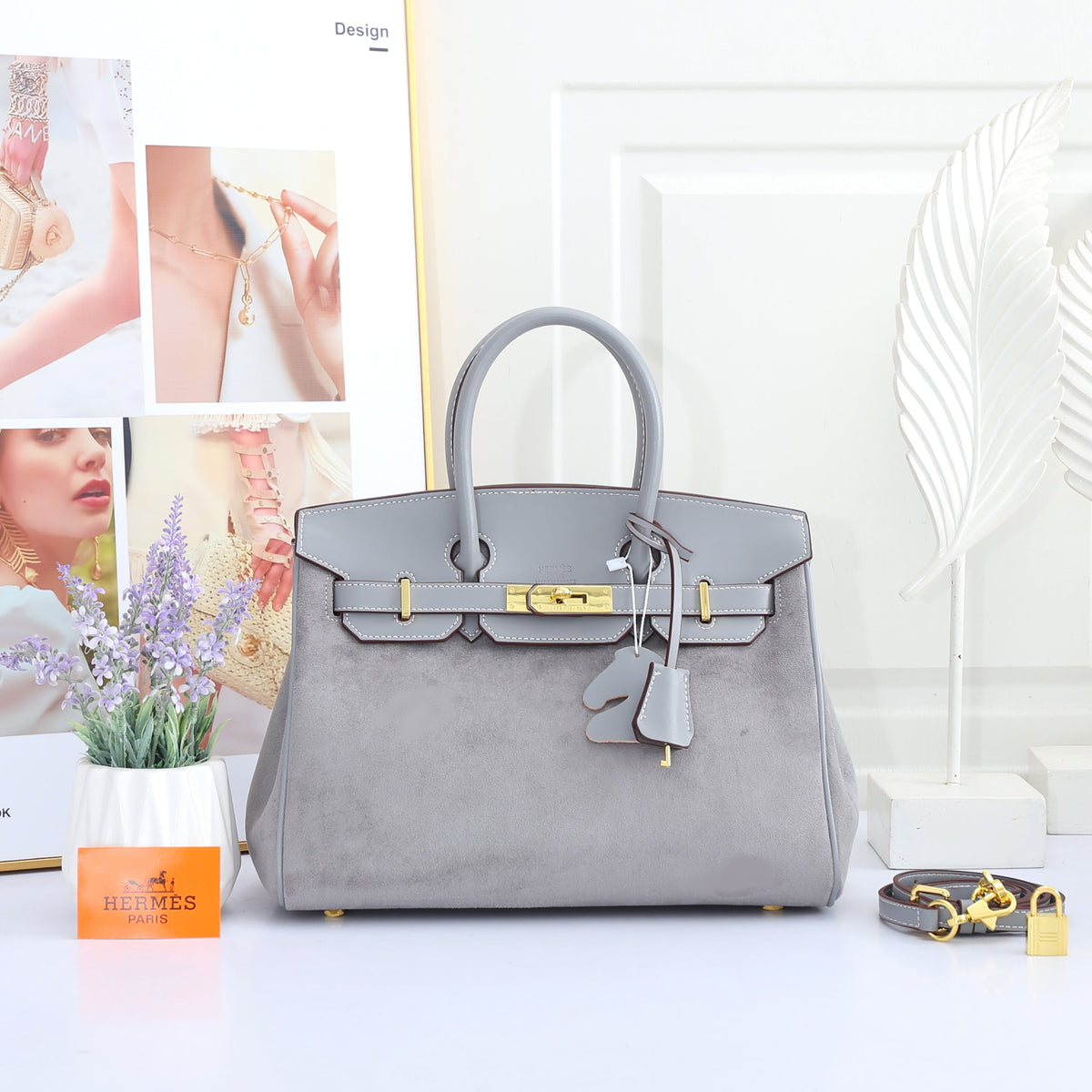 Leather Top Handle Handbag Birkin