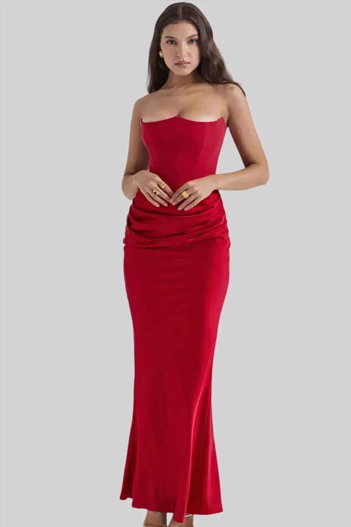 Off-shoulder Slimming Fishbone Skinny Silk Casual Women