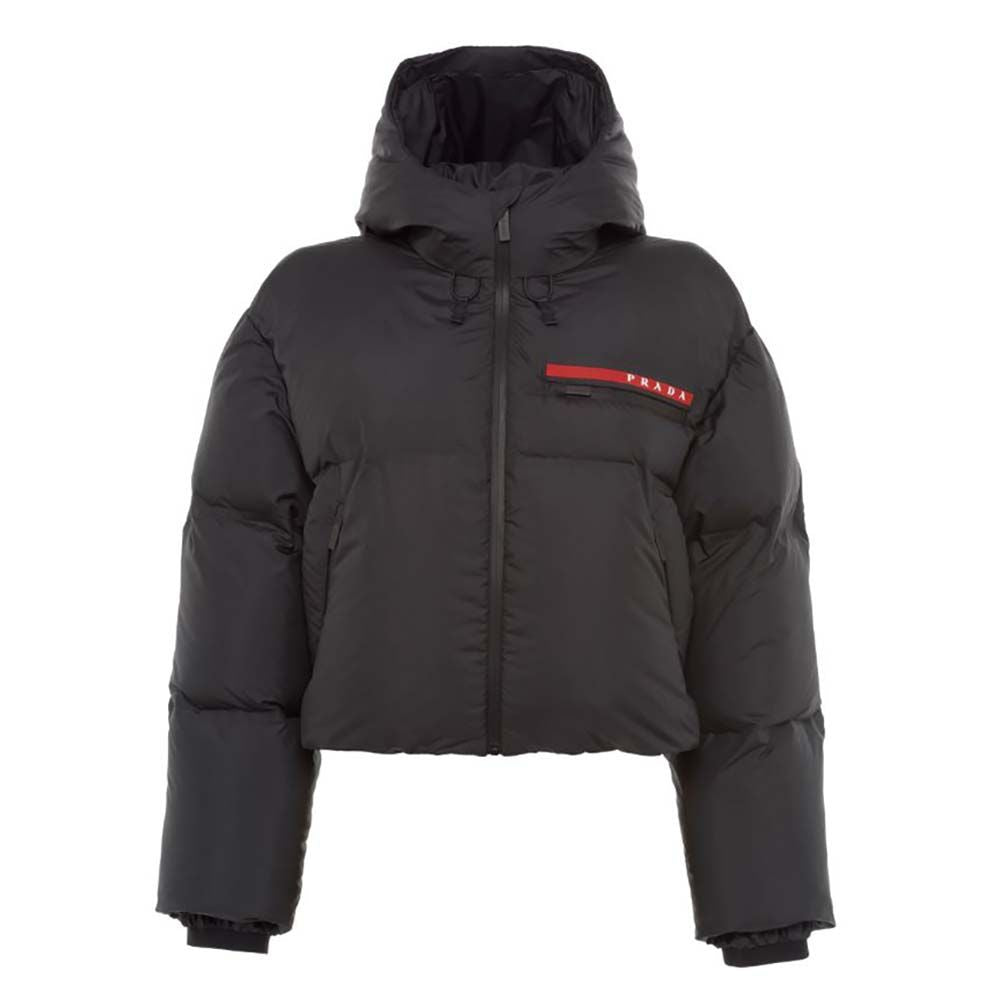 Women Technical Nylon Puffer Jacket-Black