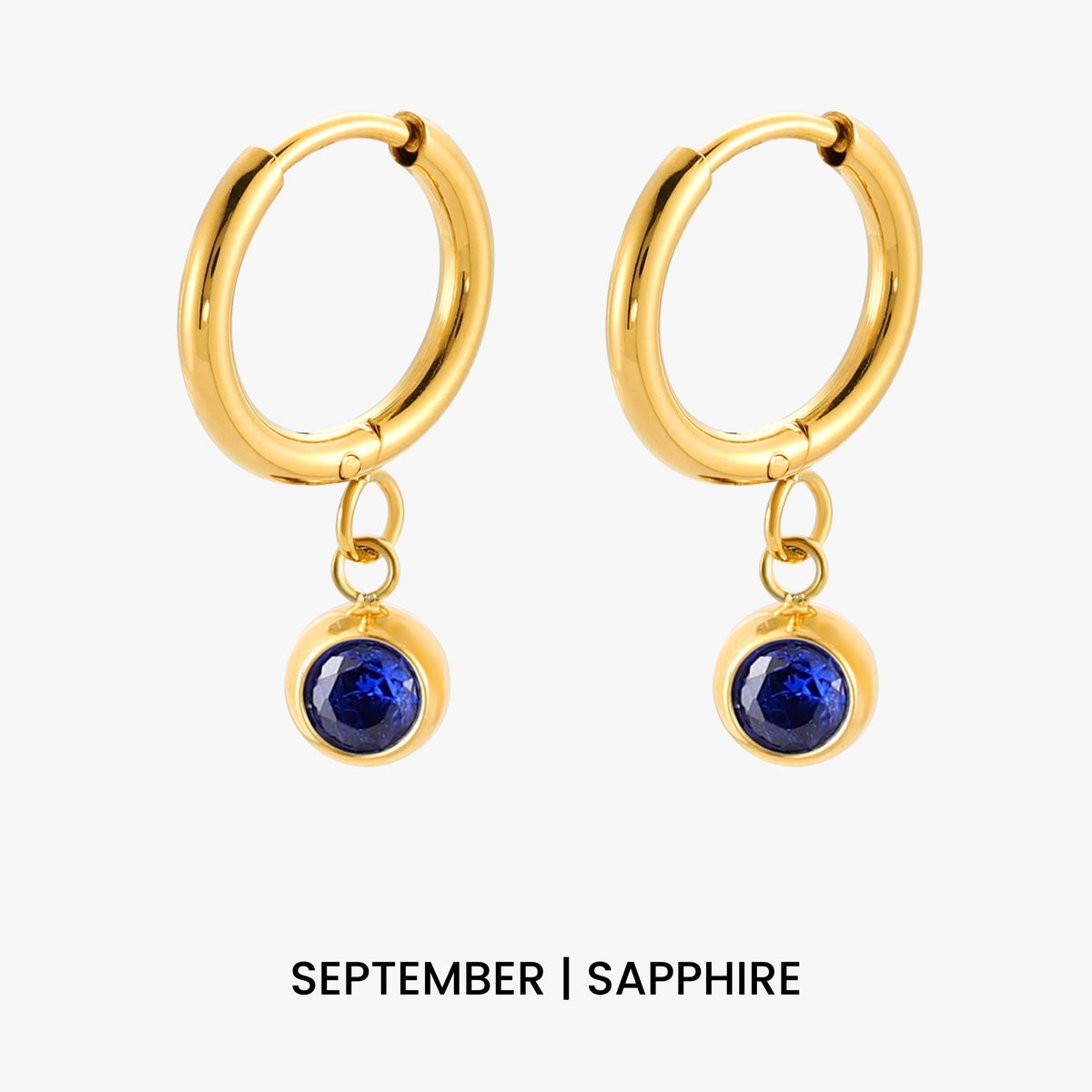 Birthstone Charm Hoops